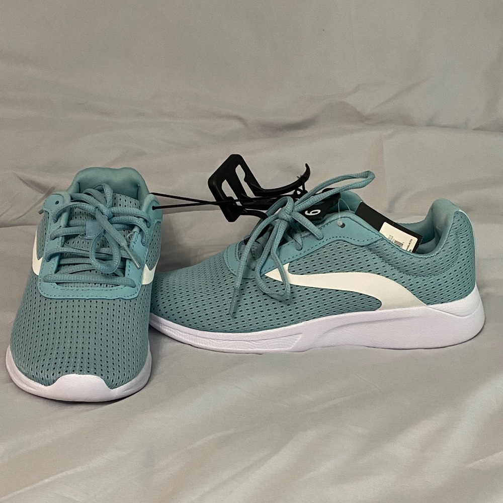 Blue and White Athletic Sneakers